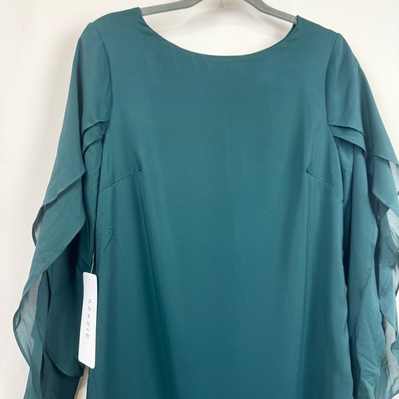 AZAZIE CARTER Stretch Pine Sheath Ruched Stretch Chiffon Dress NWT Women’s Sz 8 - Picture 5 of 16